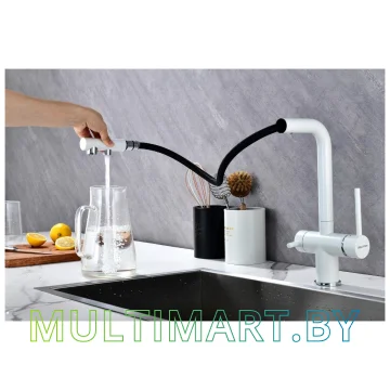 Смеситель Paulmark Serpentine Se213222-431 (белый матовый) картинка 6